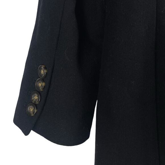 Ann Taylor Wool Blend Short Chesterfield Coat Black Size L - Picture 7 of 9